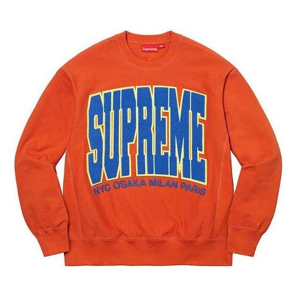 Mikina Supreme Supreme Cities Arc Crewneck Oranžová | SUP-FW21-107