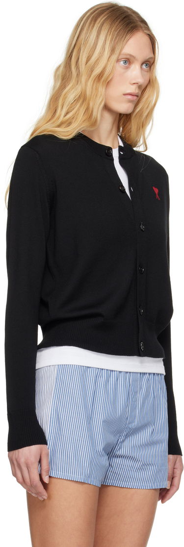 Sveter AMI AMI Paris Wool Ami de Coeur Cardigan Čierna | FKC211.KN0025, 1