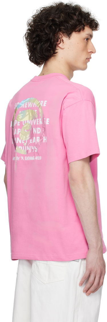 Tričko AAPE by A Bathing Ape AAPE by A Bathing Ape AAPEUNVS Moonface Logo T-Shirt Ružová | AAPTEM1646XXNPKX, 2