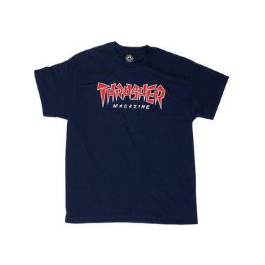 Tričko Thrasher Skate Mag Jagged Logo Tee Navy | 145081, 1