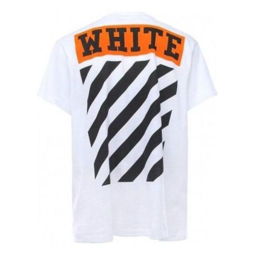 Tričko Off-White Stripe Logo Print T-Shirt Biela | OMAA002G20JER0100119, 0