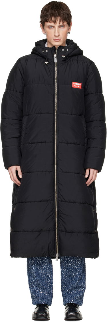 Prešívaná bunda Charles Jeffrey Loverboy Long Bunny Puffer Coat Čierna | 052010201, 0