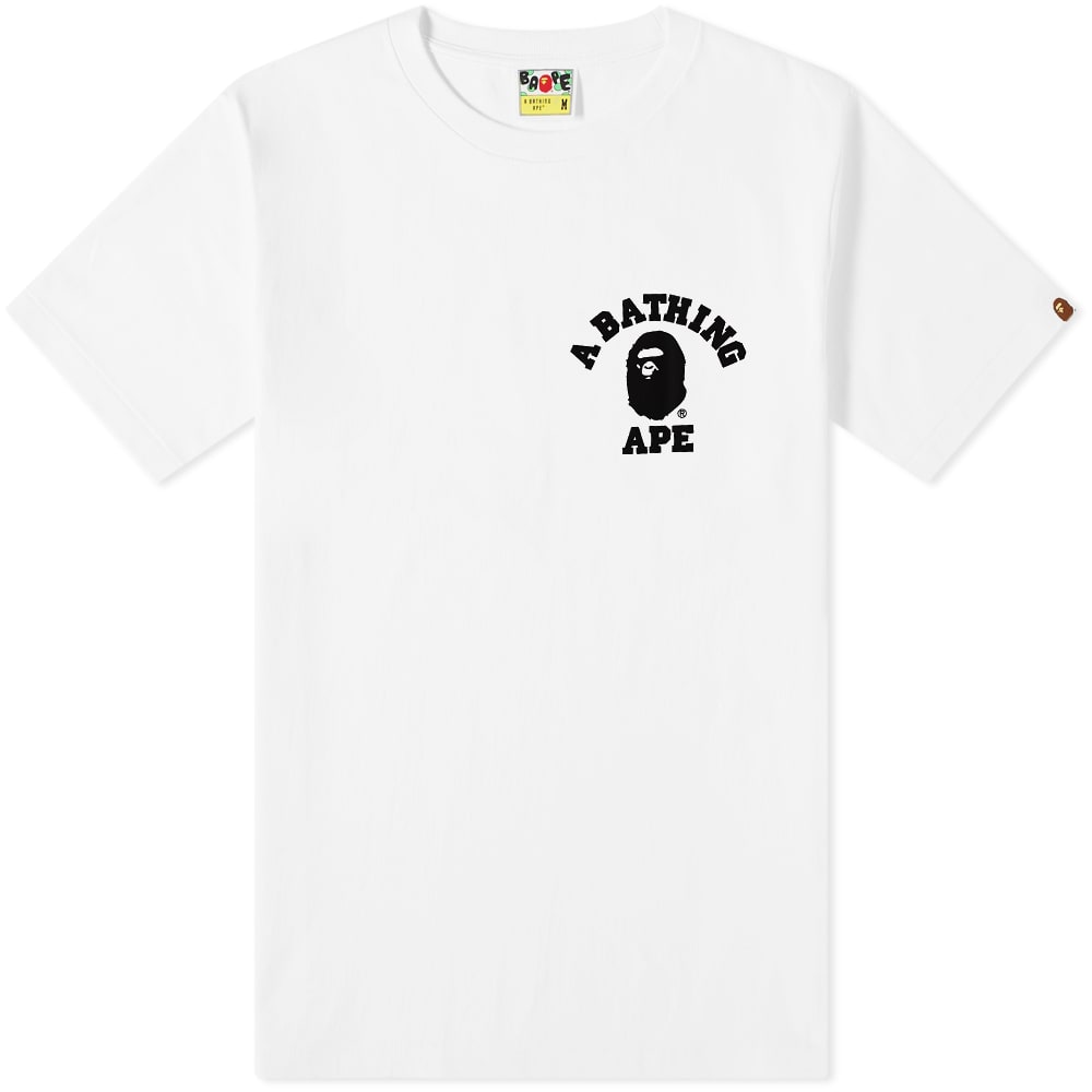 Tričko BAPE A Bathing Ape Bicolor College ATS Tee Biela | 001TEI801023M-WHT, 0