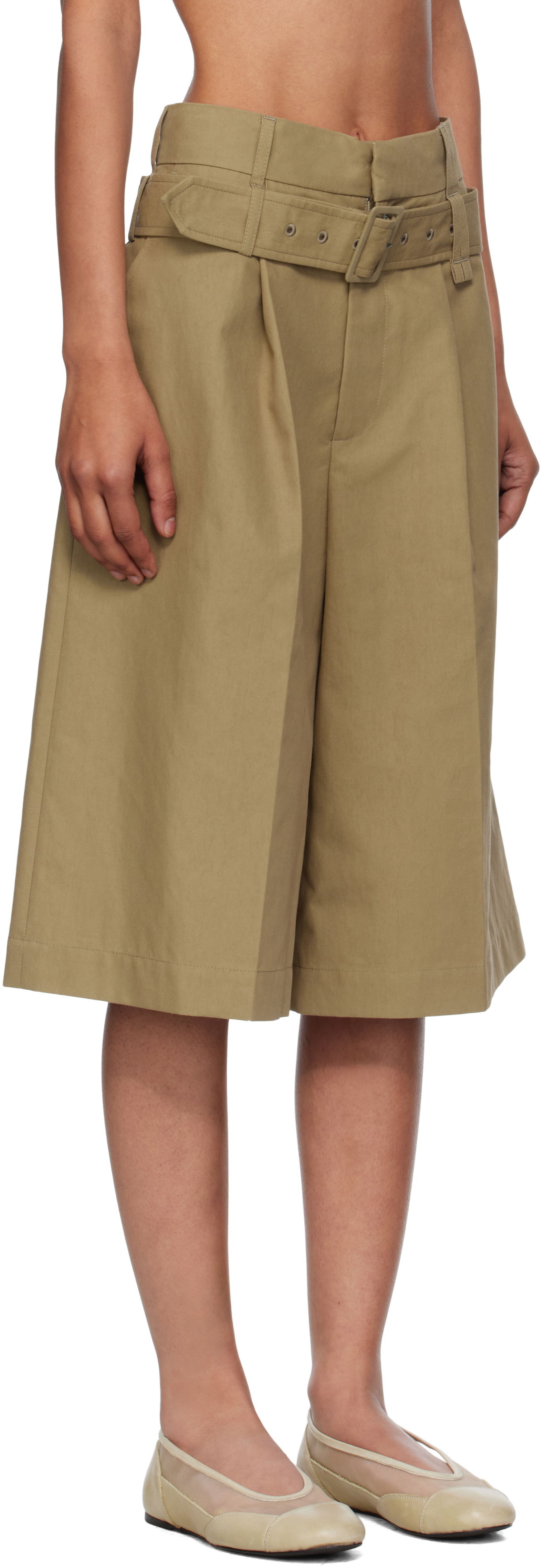 Šortky Simone Rocha Simone Rocha Wide Leg Multi Belt Loop Shorts Béžová | 4160 1267, 1
