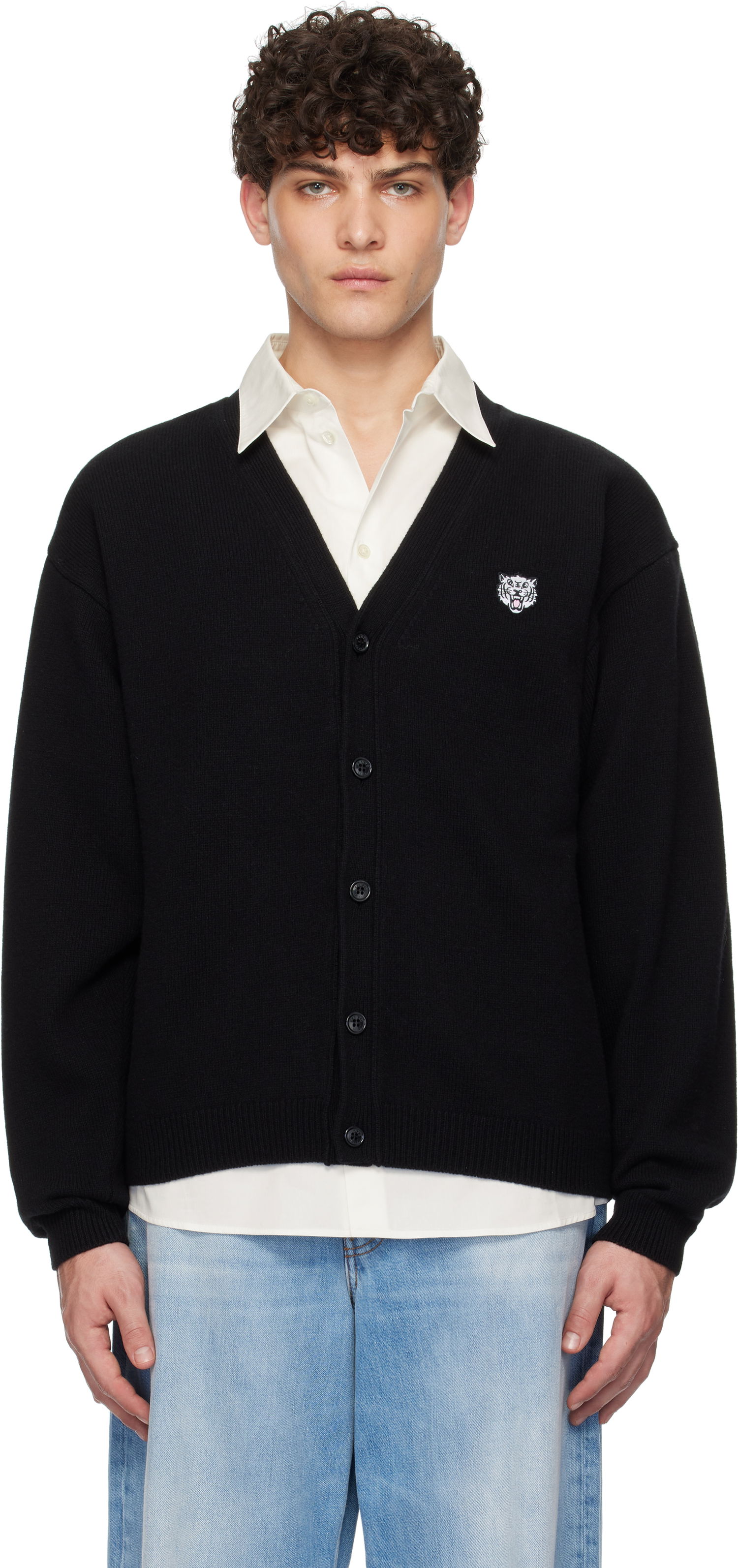 Sveter KENZO Happy Tiger Black Cardigan Čierna | FF55CA7273LE, 0