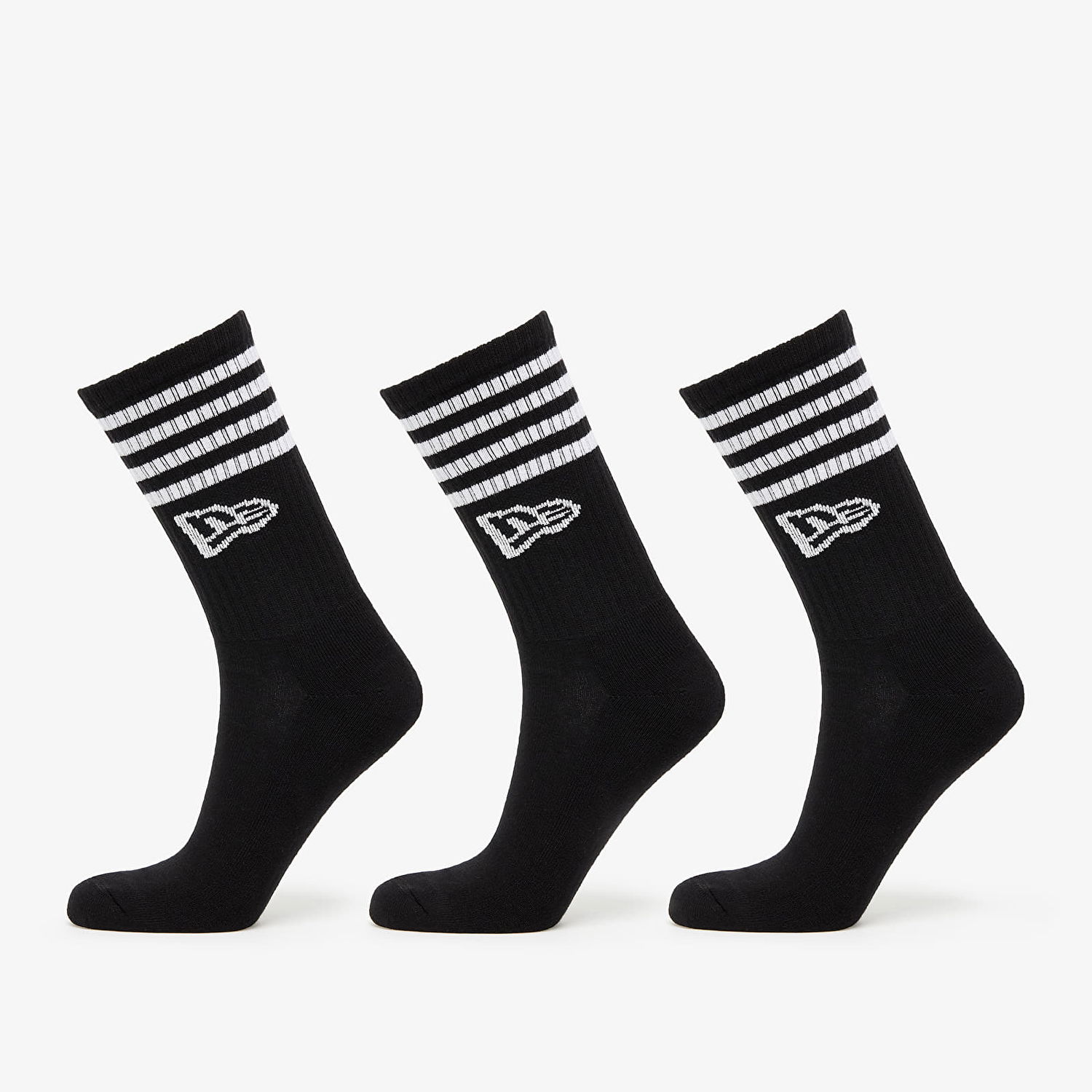 Ponožky New Era Stripe Crew 3-Pack Čierna | 13113627, 0