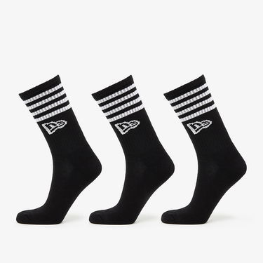 Ponožky New Era Stripe Crew 3-Pack Čierna | 13113627, 0