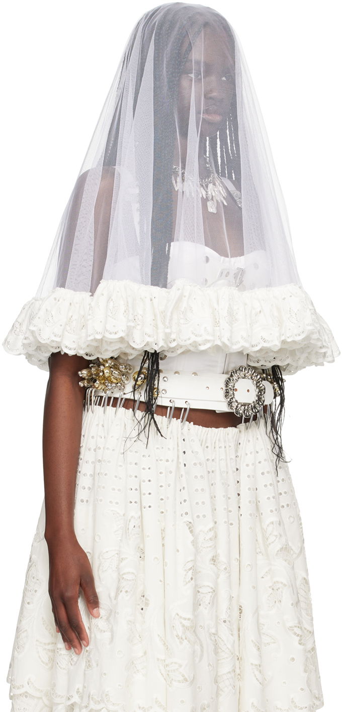 Šaty Chopova Lowena Chopova Lowena Lace-Trimmed Tulle Veil Biela | 6343W, 1