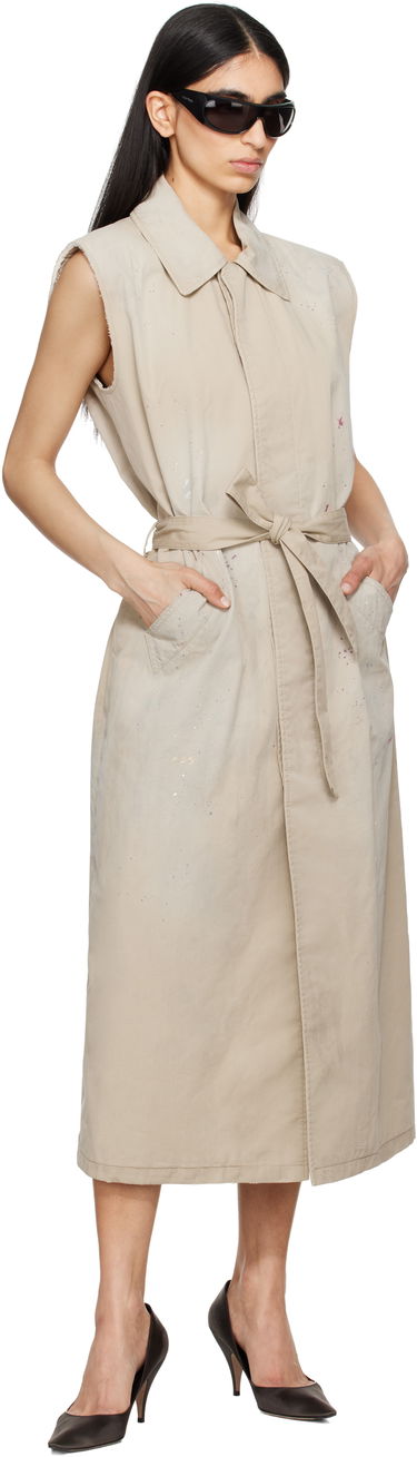 Šaty Maison Margiela MM6 Maison Margiela Sleeveless Trench Coat Béžová | S62FB0082 S78537, 3