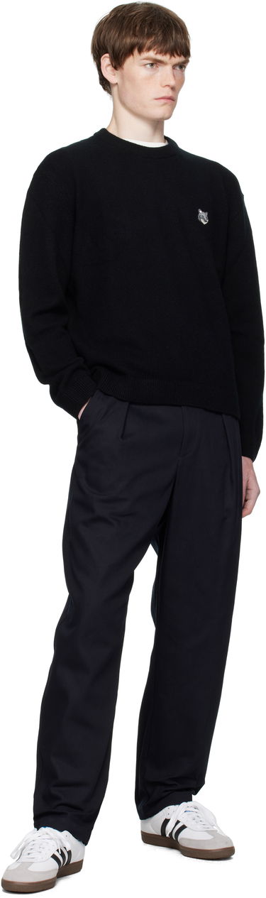 Sveter MAISON KITSUNÉ Maison Kitsuné Fox Head Lambswool Sweater Čierna | PM00803KT1006, 3