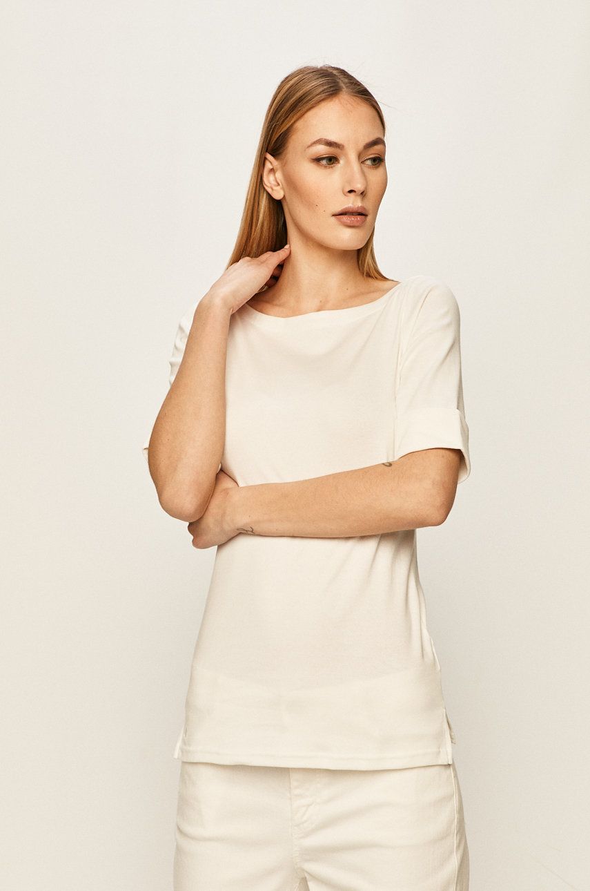 Tričko Polo by Ralph Lauren Strech Cotton Boatneck Biela | 200654963007, 0