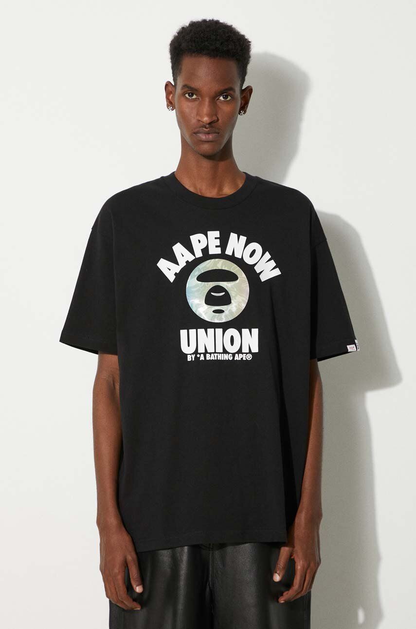 Tričko AAPE by A Bathing Ape AAPE By A Bathing Ape Union Logo Print T-Shirt Čierna | AAPTEM1447XXM, 0
