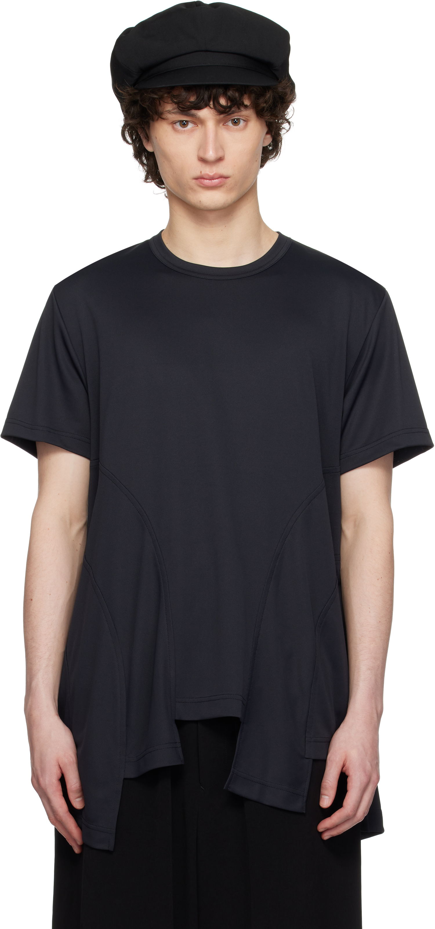 Tričko Comme des Garçons Homme Plus Polyester Honeycomb T-Shirt Čierna | PO-T025-051, 0