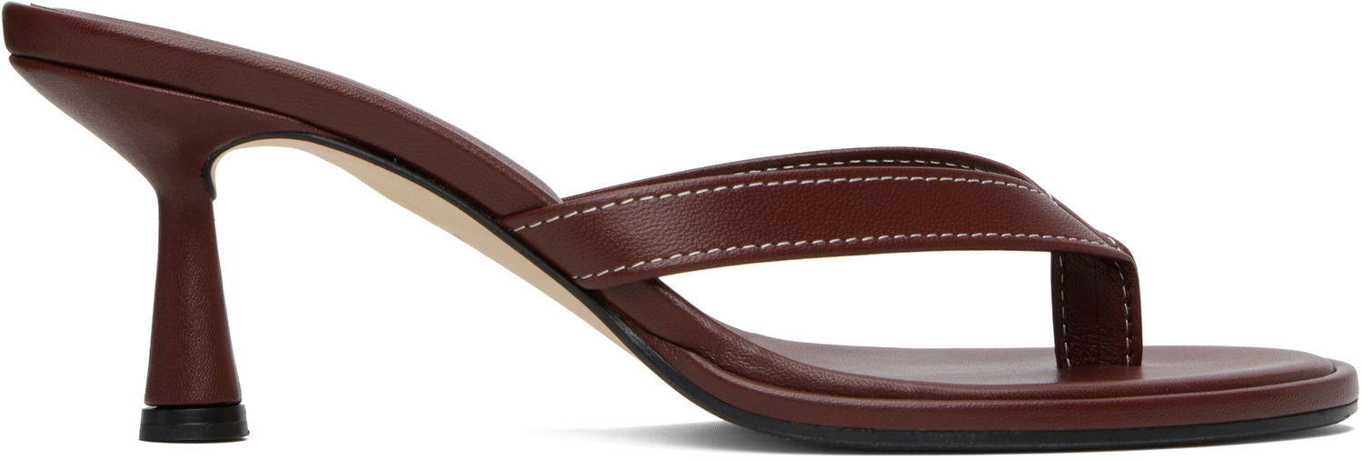 Doplnky Aeyde Aeyde Daphne Leather Toe-Post Heeled Sandals Vínová | A11-HS-AEAR75CI187-SS25-955-007, 0