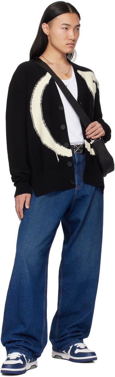 Sveter Off-White Black 'OW' Maxi Logo Cardigan Čierna | OMHB02BC99KNI0011061, 3