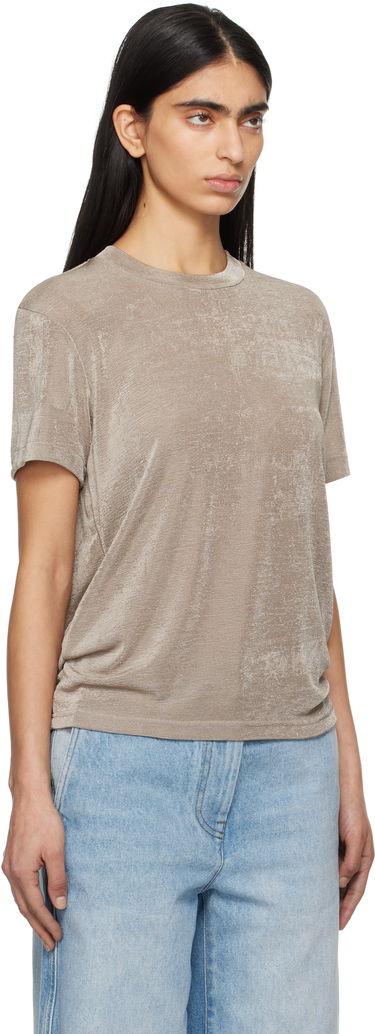 Tričko AMI AMI Paris Shiny Jersey Short Sleeve T-Shirt Béžová | FTS146.JE0110, 1