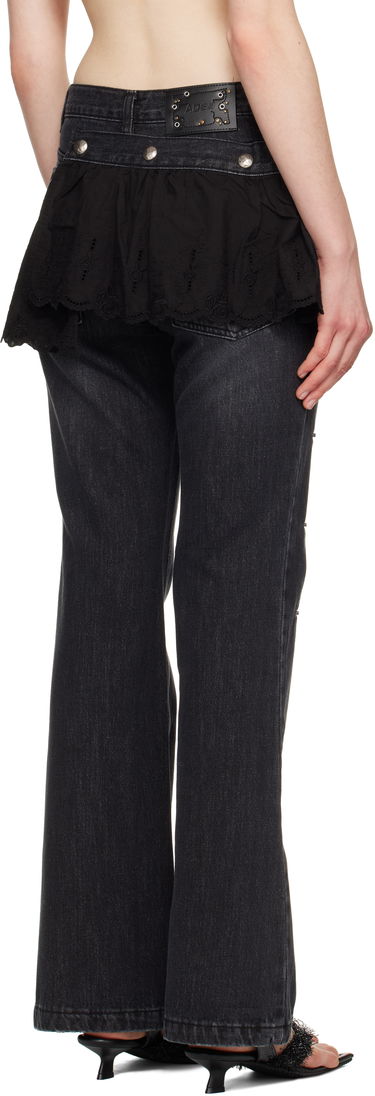 Džínsy Andersson Bell Andersson Bell Flower Lace Attached Bootcut Jeans Čierna | apa796w, 2