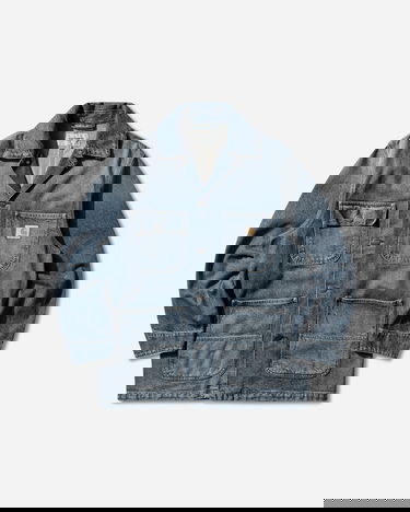 Kabáty Carhartt WIP Aden Denim Chore Coat Modrá | I036256.01B7, 1