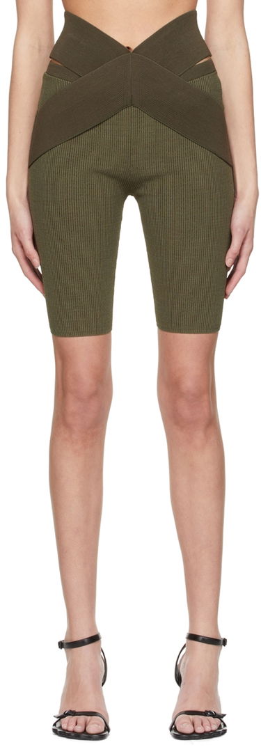 Šortky Dion Lee Cross Waistband Ribbed Bike Shorts Zelené | C7081S22, 0