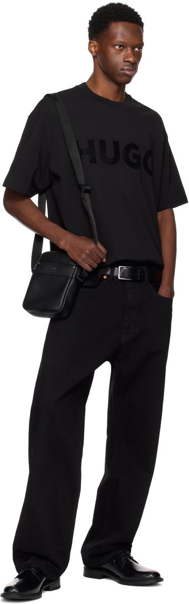 Taška cez rameno BOSS Hugo Logo Hardware Faux-Leather Messenger Bag Čierna | 50547439, 3