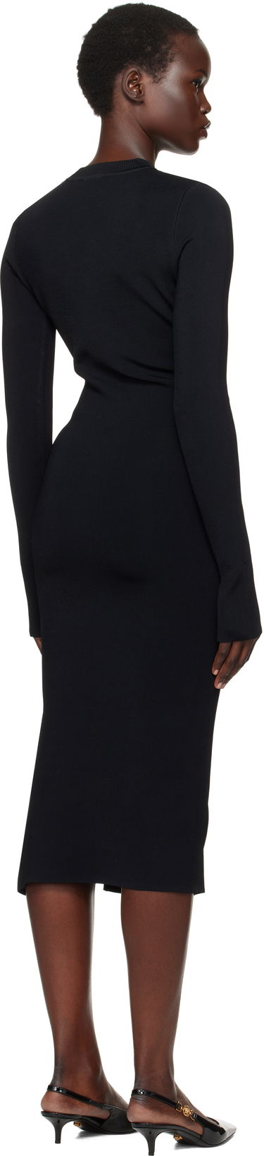 Šaty Versace Cutout Jersey Midi Dress Čierna | E77HAOMB3_ECM61H, 2