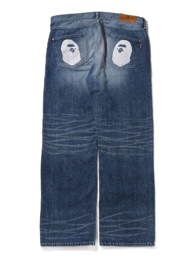 Džínsy BAPE Ape Head Relaxed Fit Denim Jeans Navy | 1I80-150-001