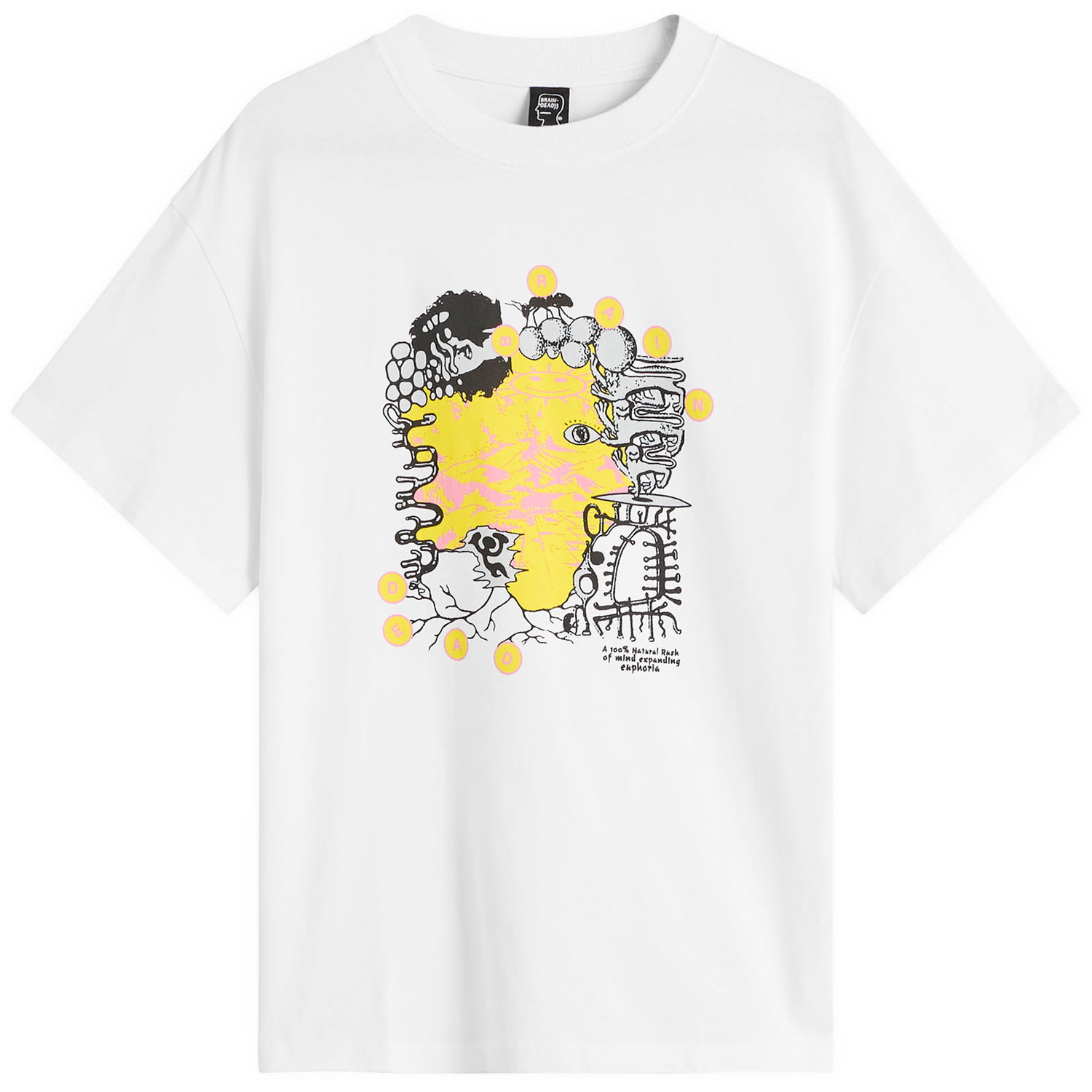 Tričko Brain Dead Brain Dead Euphoria Graphic T-Shirt, Size Large Biela | BDF25T0O0046-WHT, 0