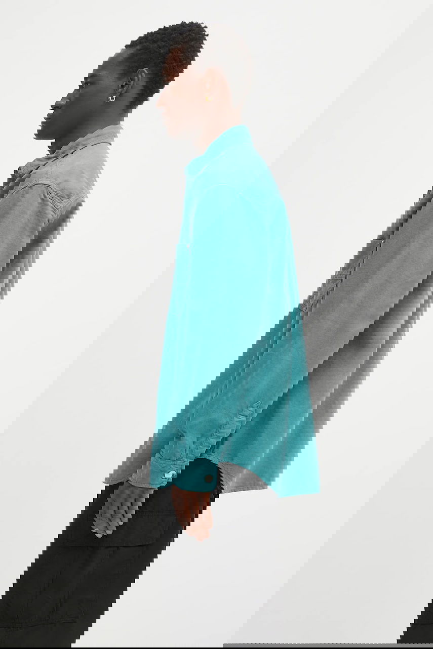 Košeľa Carhartt WIP Walter Linen Blend Relaxed Classic Collar Shirt Tyrkysová | I033578.2ZUGD, 1