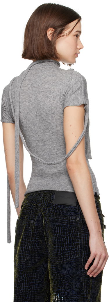 Tričko Ottolinger Ottolinger Strap Knit T-Shirt Šedá | 2204010311, 2