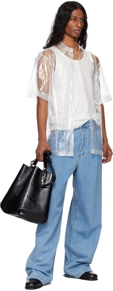 Košeľa Dries Van Noten Dries Van Noten Transparent Nylon Button-Up Shirt Biela | 251-020700-1257, 3