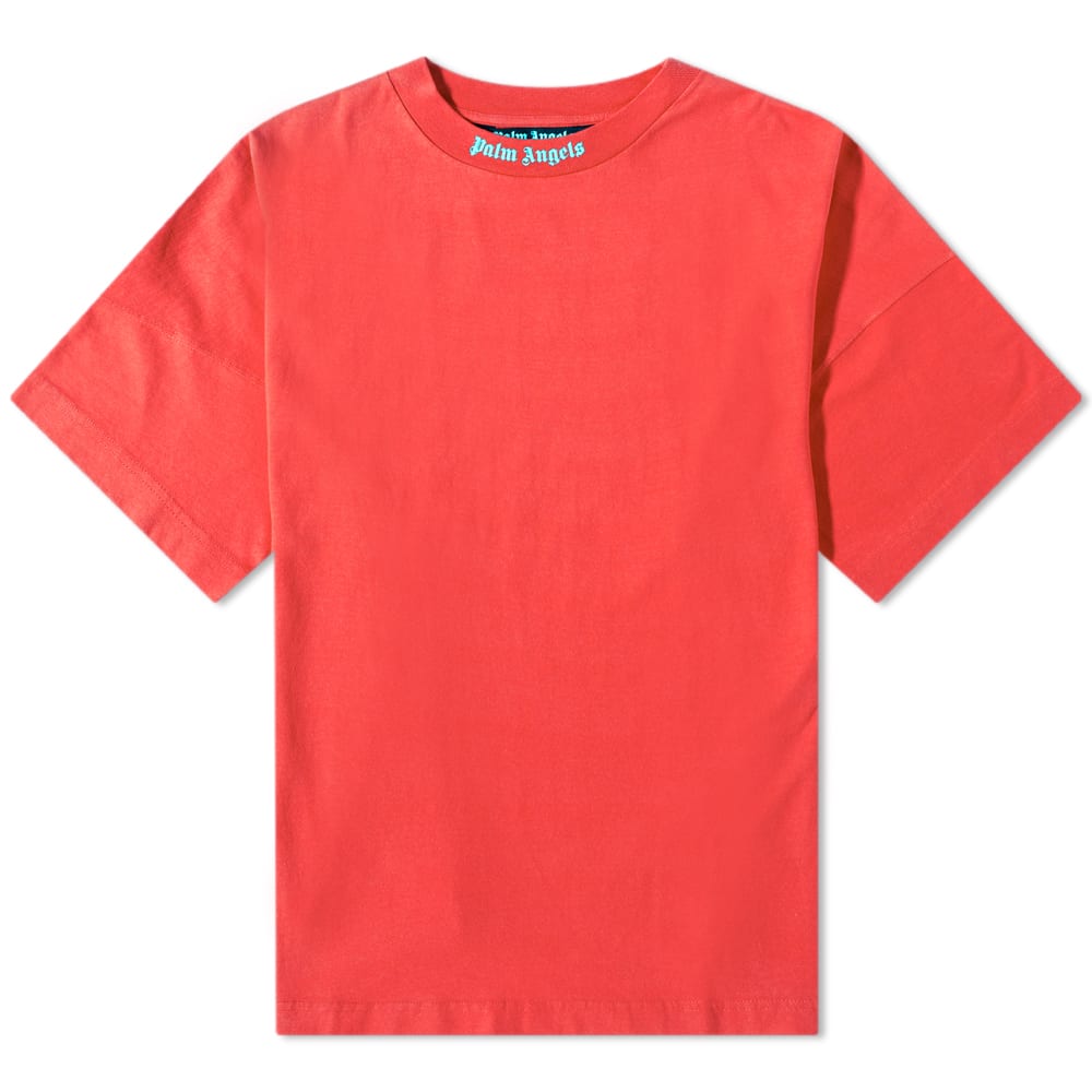 Tričko Palm Angels Oversized Mock Neck Logo Tee Červená | PMAA002C99JER0062501, 0