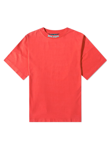 Tričko Palm Angels Oversized Mock Neck Logo Tee Červená | PMAA002C99JER0062501