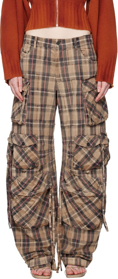 Cargo nohavice The Attico Fern Plaid Distressed Cargo Trousers Rôznofarebný | 251WCP00278 CCC116BR, 0