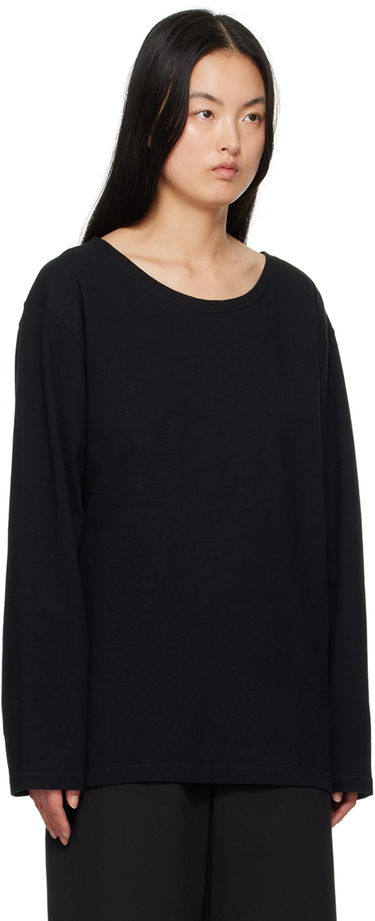 Tričko LEMAIRE Lemaire Wide Neck Long Sleeve T-Shirt Čierna | TO1166 LJ1010, 1