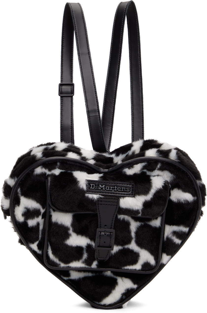 Batoh Dr. Martens Faux-Fur Heart Backpack Čierna | AD015002, 0