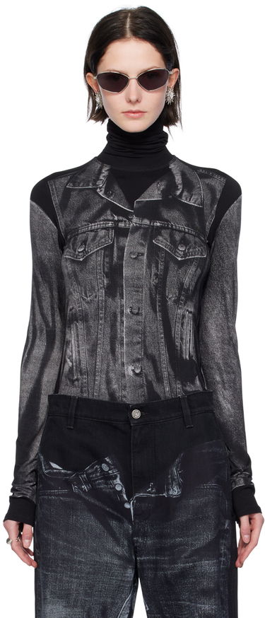 Tričko Jean Paul Gaultier Jean Paul Gaultier Trompe L'oeil Turtleneck Top Čierna | 23/15-U-TO103-J530-0002, 0