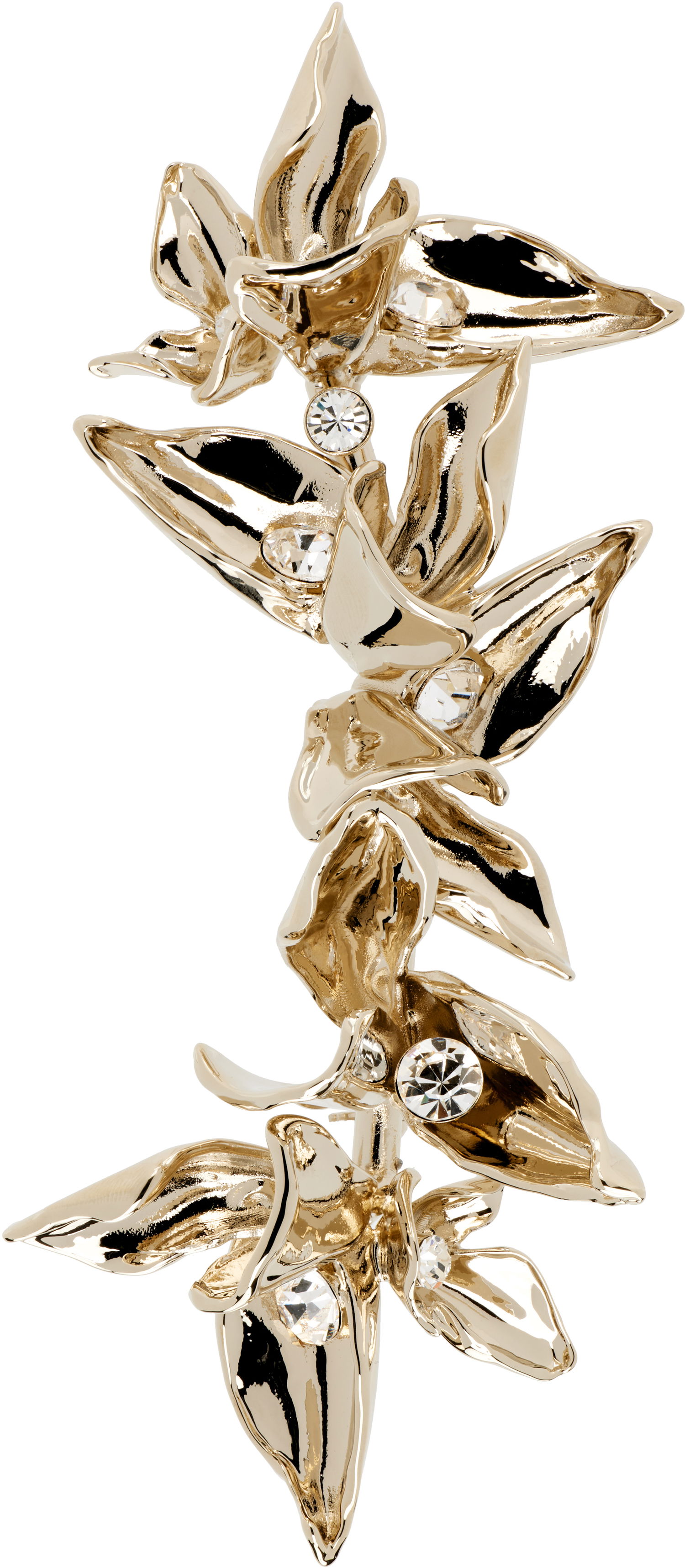 Spona Erdem Erdem Gold-Tone Crystal Flower Brooch Metalická | PF25_JE15_00038003, 0