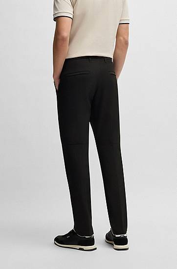 Nohavice BOSS Slim-Fit Water-Repellent Stretch Trousers Čierna | 50534303, 1