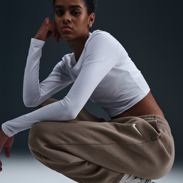 Vesta Nike Sportswear Phoenix Fleece High-Waisted Loose-Fit Pants Béžová | FZ5996-233, 4
