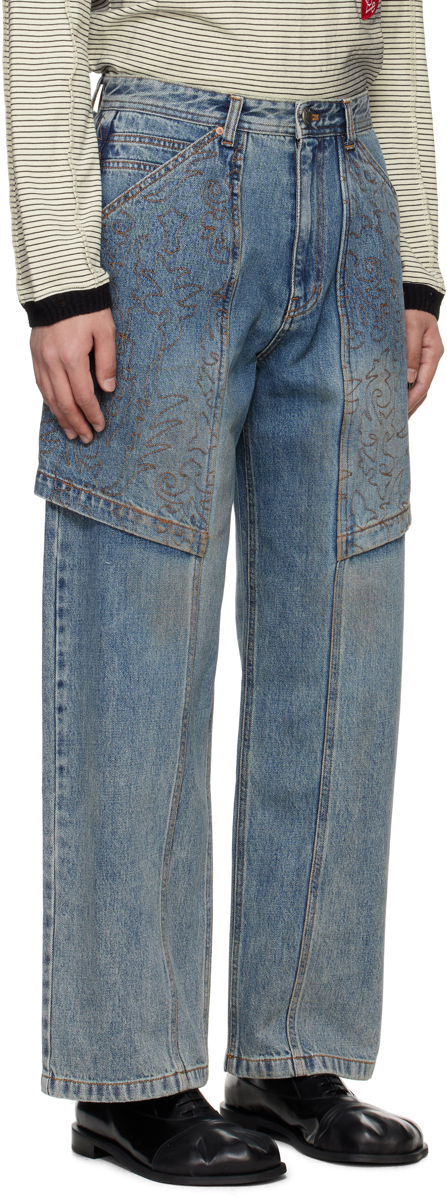 Džínsy Andersson Bell Andersson Bell Embroidery Wrap Jeans Modrá | apa782m, 1