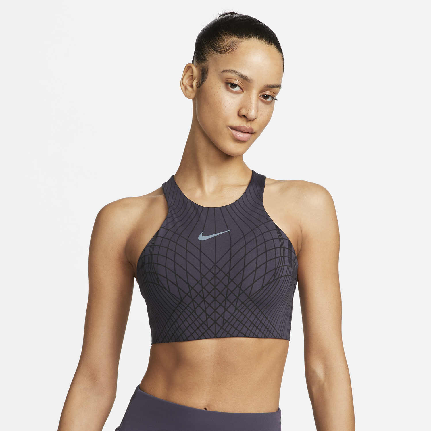 Podprsenka Nike Swoosh Phoenix Mid-Support Sports Bra Fialová | DV9994-015, 0