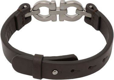 Náramok FERRAGAMO Ferragamo Double Gancini Leather Bracelet Hnedá | 785726, 1