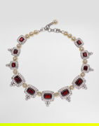 Dolce & Gabbana Eleganza 18K White & Rose Gold Garnet & Sapphire Necklace