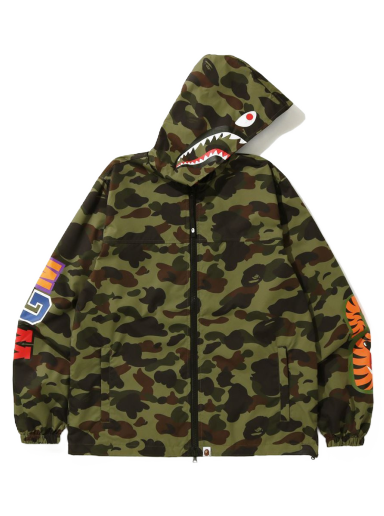 Mikina BAPE 1st Camo Shark WGM Hoodie Jacket Zelené | 1G80-140-022