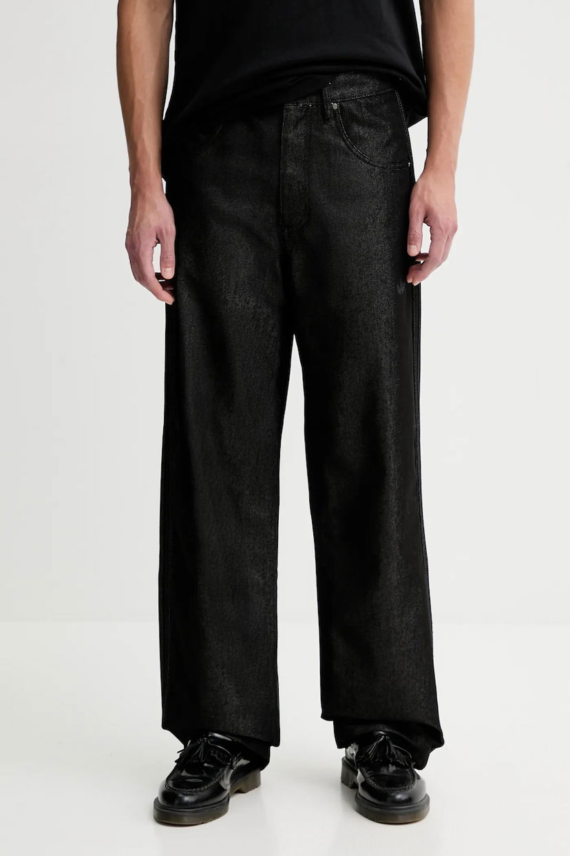 Džínsy adidas Originals Originals Coated Wide-Leg Jeans Čierna | JY2794