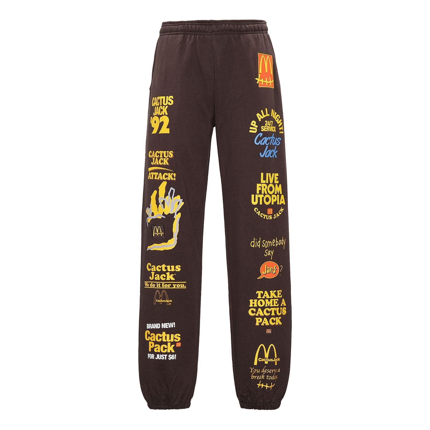 Tepláky Cactus Jack by Travis Scott Travis Scott x McDonald's Sticker Bomb Sweatpants Hnedá | TC-23, 0