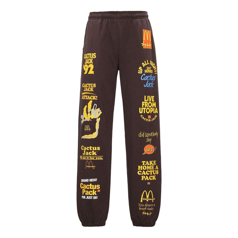 Tepláky Cactus Jack by Travis Scott Travis Scott x McDonald's Sticker Bomb Sweatpants Hnedá | TC-23