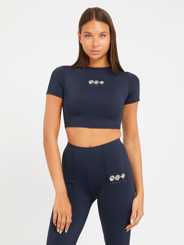 Crop Top GUESS Front Logo Čierna | V3BP19MC049, 0