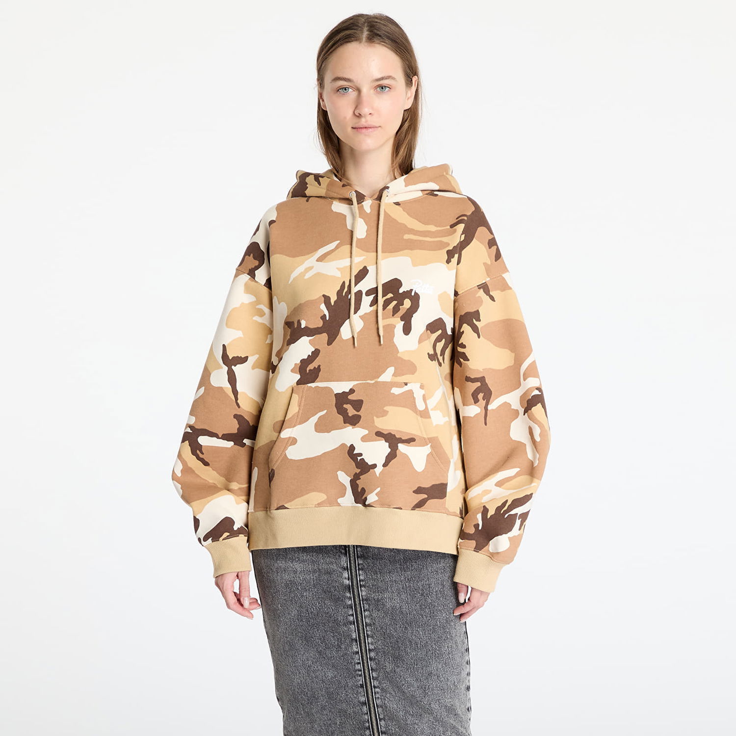 Mikina Patta Patta Bark Woodland Camo Boxy Hoodie Béžová | POC-SS25-2050-325-0006-193, 0