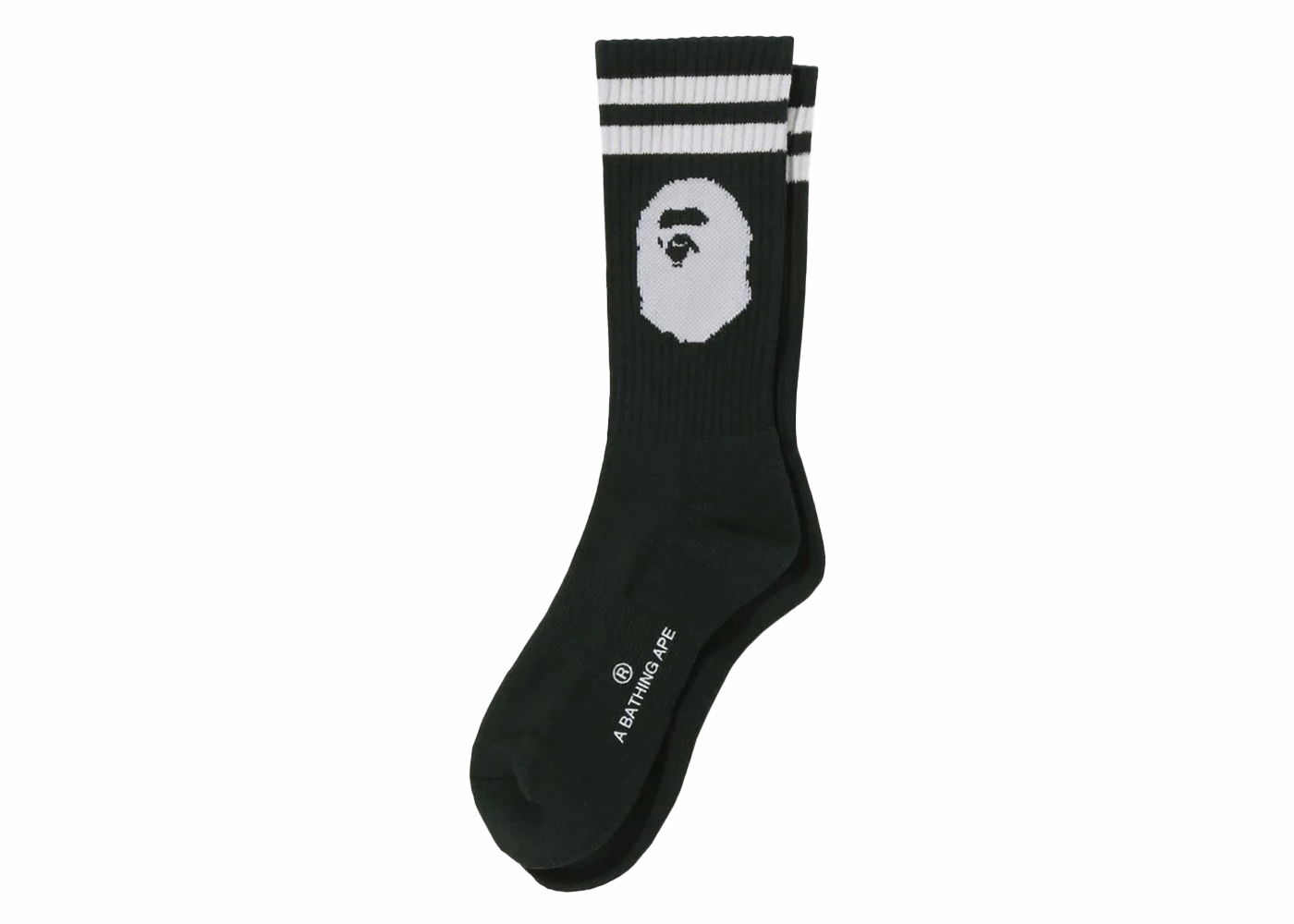 Ponožky BAPE BAPE Ape Head Line Socks Olivedrab Čierna | 1J80-184-004, 0